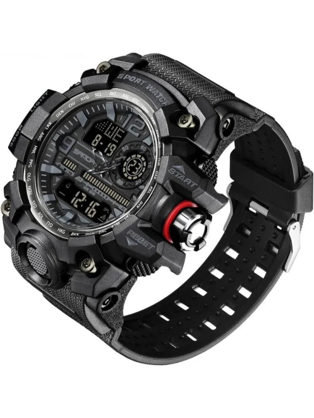 Men's Black Analog Quartz Sports Waterproof Military Tactical LED Digital Watch